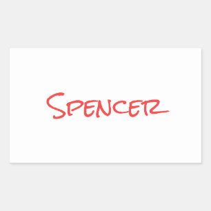 Monogram minimalist custom name rectangular sticker