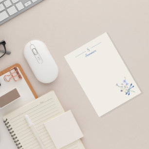 Monogram Minimalist Dragonfly Botanical Cottage  Post-it Notes