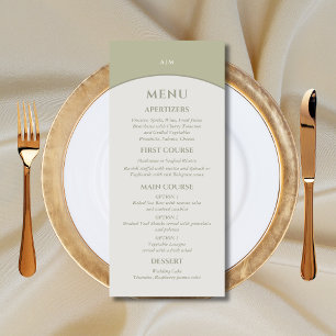 Monogram Minimalist Japandi Wedding Menu