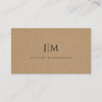 Monogram Minimalist Light Brown Linen Effect