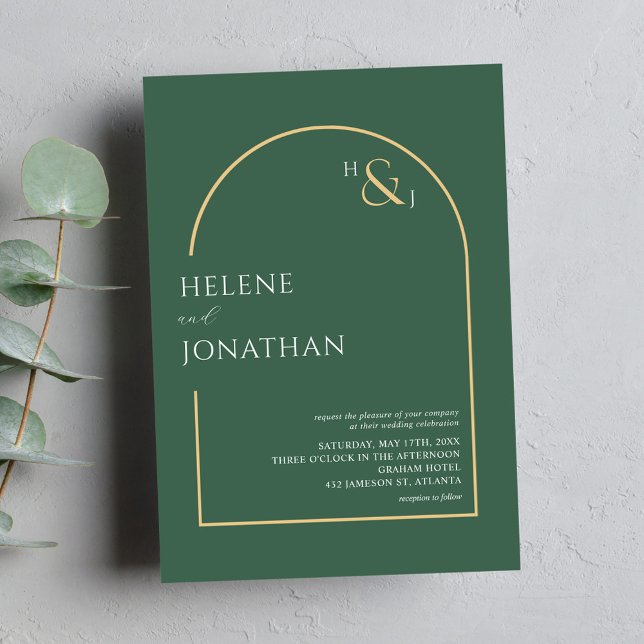 Monogram Minimalist Modern Elegant Wedding Invitation (Monogram Minimalist Modern Elegant Wedding Invitation)