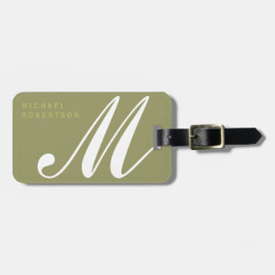 Monogram Minimalist Modern Plain Luggage Tag