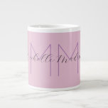 Monogram Minimalist Name Initials Handwriting Large Coffee Mug<br><div class="desc">Trendy Modern Customise Professional Simple Design. You Can Easily Edit Details on the Product.</div>