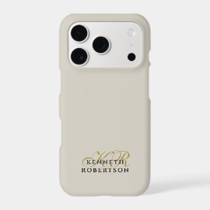 Monogram Minimalist Stone Sand Gold Grey Men Chic