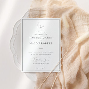 Monogram Minimalist Wedding Invitation 