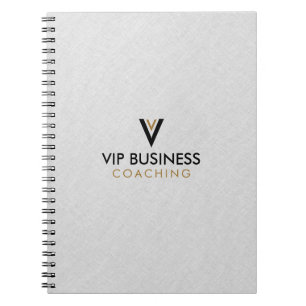 Monogram Minimalistic Grey Linen 3 Ring Binder Notebook