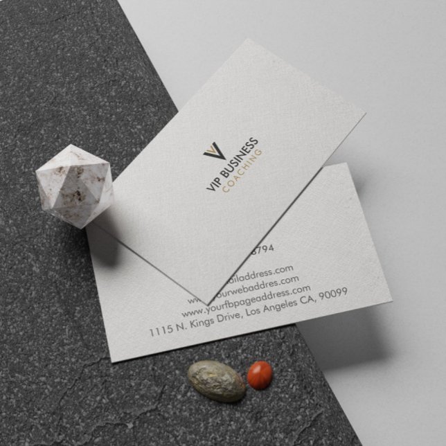 Monogram Minimalistic Grey Linen Calling Card (Creator Uploaded)