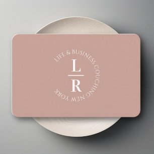 Monogram, minimalistic Malve brown Businesses Business Card