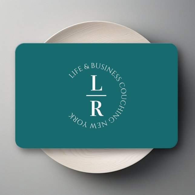 Monogram, minimalistic Petrol Business Card (Monogram, minimalistic Petrol Business Business Card)