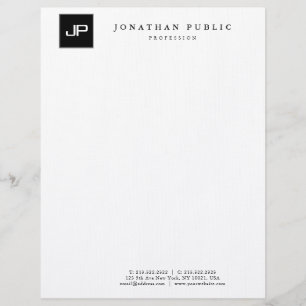 Monogram Minimalistic Template Elegant Linen Custom Letterhead