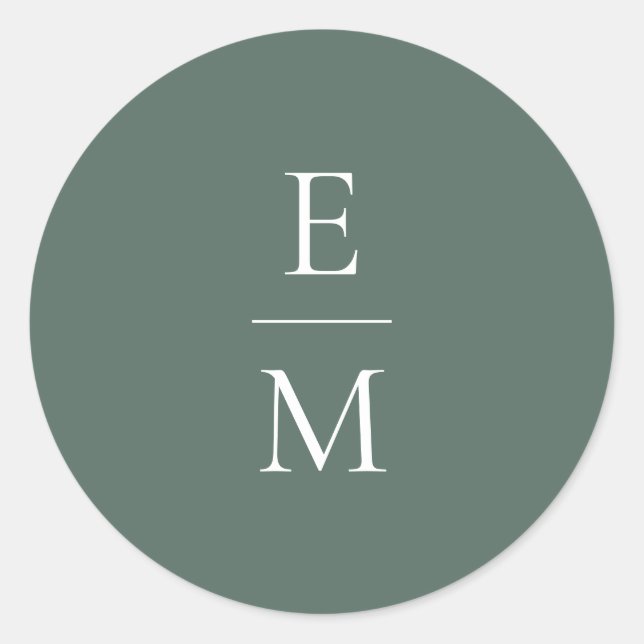 Monogram Minimalistic Wedding Sticker (Front)
