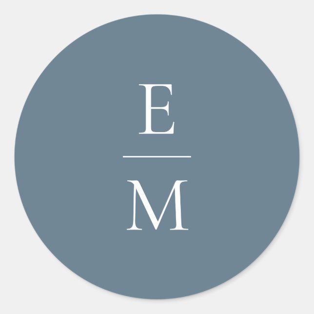 Monogram Minimalistic Wedding Sticker (Front)