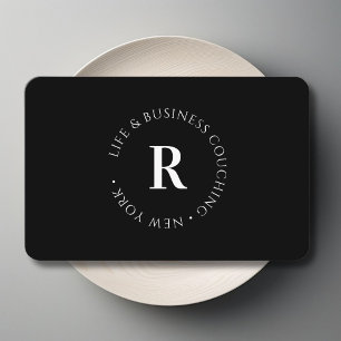 Monogram, Minimum Black Business Card