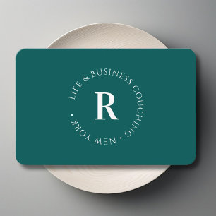 Monogram, Minimum Green Business Business Card