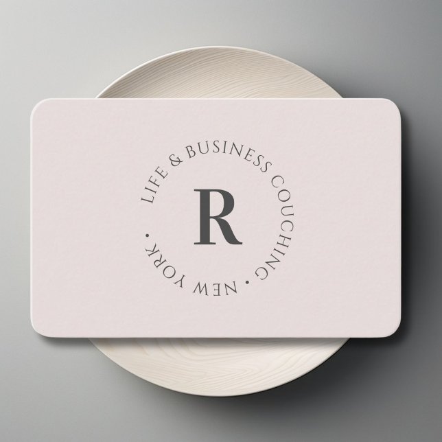 Monogram, Minimum Grey Business Card (Monogram, Minimum Gray Business Card)