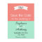 Monogram Mint and Coral Colour Block Save the Date