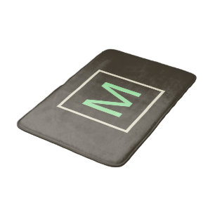 Monogram Mint Chocolate Chip Geometric Bath Mat