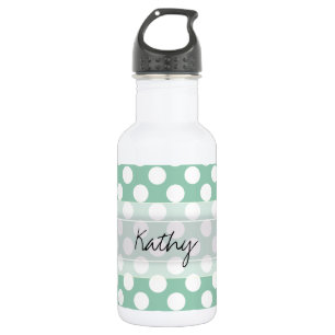 Monogram Mint Green Cute Chic Polka Dot Pattern 532 Ml Water Bottle