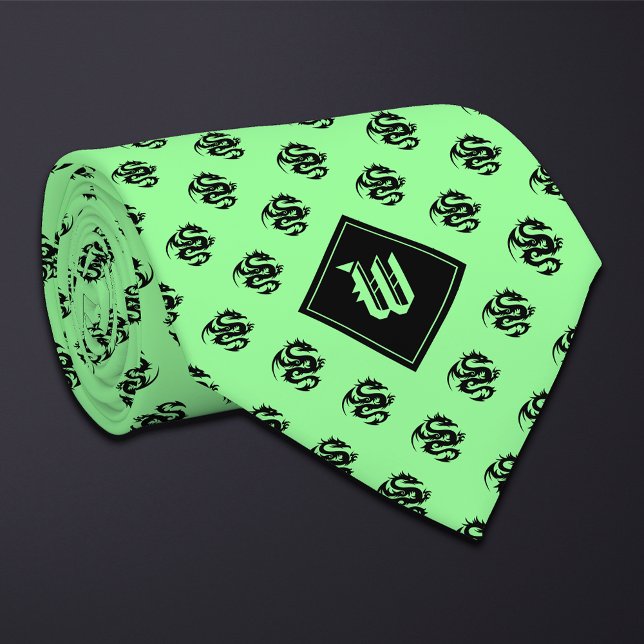 Monogram Mint Green Dragon Tie (Creator Uploaded)