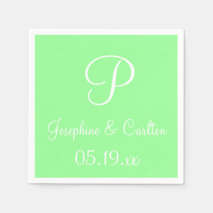 Monogram Mint Green High End Colour Coordinating N Napkin