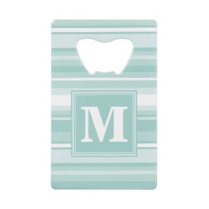 Monogram mint green stripes