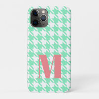 Monogram Mint White Pepita Houndstooth Pattern