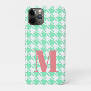 Monogram Mint White Pepita Houndstooth Pattern   Case-Mate iPhone Case