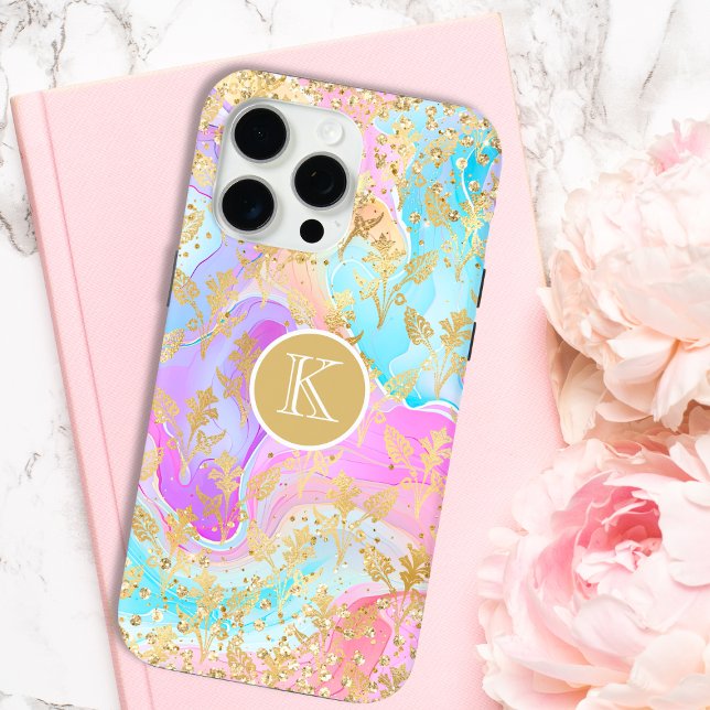 Monogram Modern Abstract Glitter Personalised Case-Mate iPhone Case (Creator Uploaded)