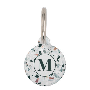 Monogram Modern Abstract Terrazzo Pattern Pet Tag