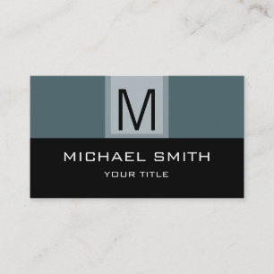 Monogram Modern Black & Grey Background Business Card