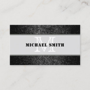 Monogram Modern Black Grunge Background Business Card