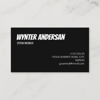 Monogram Modern Black Minimal Custom Name Business Card