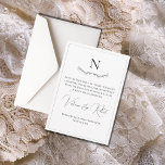 Monogram Modern Black & White Save The Date<br><div class="desc">Beautifully designed wedding Save the Date with your monogram & hand sketched leaf accent underneath. A very unique & different twist to a Save the Date card. Add all your information in the lovely written wedding description if you wish or use this one. Insert your date. Finish this gorgeous and...</div>