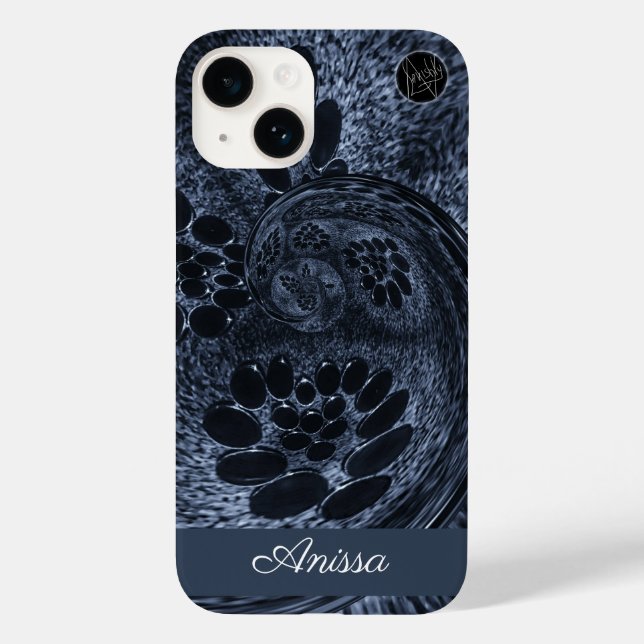 Monogram Modern Blue Denim Swirl Plus Pro Max  Case-Mate iPhone Case (Back)