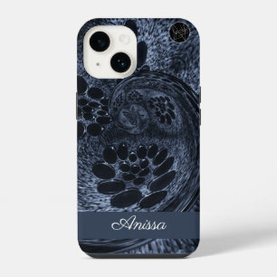 Monogram Modern Blue Denim Swirl Plus Pro Max) iPhone 14 Case
