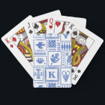 Monogram Modern Blue White Abstract Pattern Playing Cards<br><div class="desc">Monogram Modern Blue White Abstract Pattern Playing Cards features a pattern of abstract objects with your custom monogram in the centre. Perfect gift for her for Christmas,  birthday,  Mother's Day and more whether girlfriend,  sister,  mother,  friends. Created by Evco Studio www.zazzle.com/store/evcostudio</div>