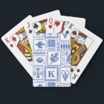 Monogram Modern Blue White Abstract Pattern Playing Cards<br><div class="desc">Monogram Modern Blue White Abstract Pattern Playing Cards features a pattern of abstract objects with your custom monogram in the centre. Perfect gift for her for Christmas,  birthday,  Mother's Day and more whether girlfriend,  sister,  mother,  friends. Created by Evco Studio www.zazzle.com/store/evcostudio</div>