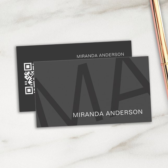 Monogram Modern Bold Typography Professional  Business Card (Creator Uploaded)