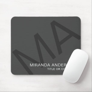 Monogram Modern Bold Typography Professional Mouse Pad