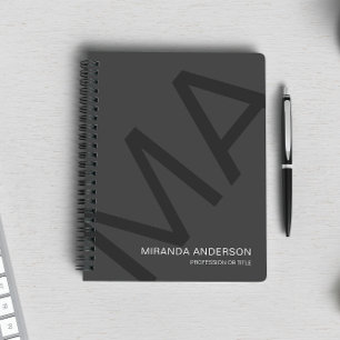 Monogram Modern Bold Typography Professional Notebook