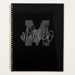 Monogram Modern Boy Back-To-School Homework Planner<br><div class="desc">Get ready for school! Add your monogram and name. Add the binder function on the spine. This design is timeless,  modern and preppy.</div>