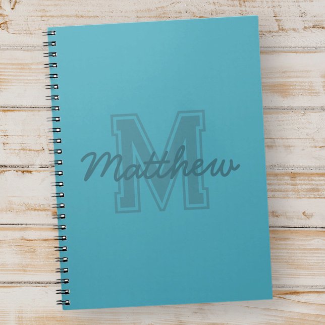 Monogram Modern Boy Preppy Back-To-School Homework Notebook (Creator Uploaded)