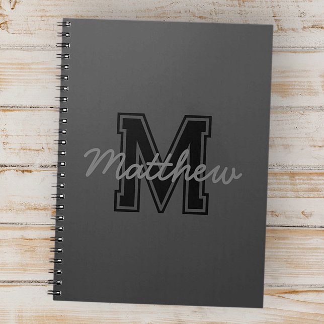 Monogram Modern Boy Preppy Back-To-School Homework Notebook (Creator Uploaded)