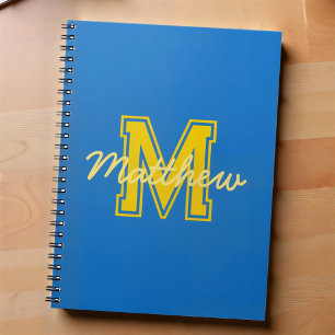 Monogram Modern Boy Preppy Back-To-School Homework Notebook