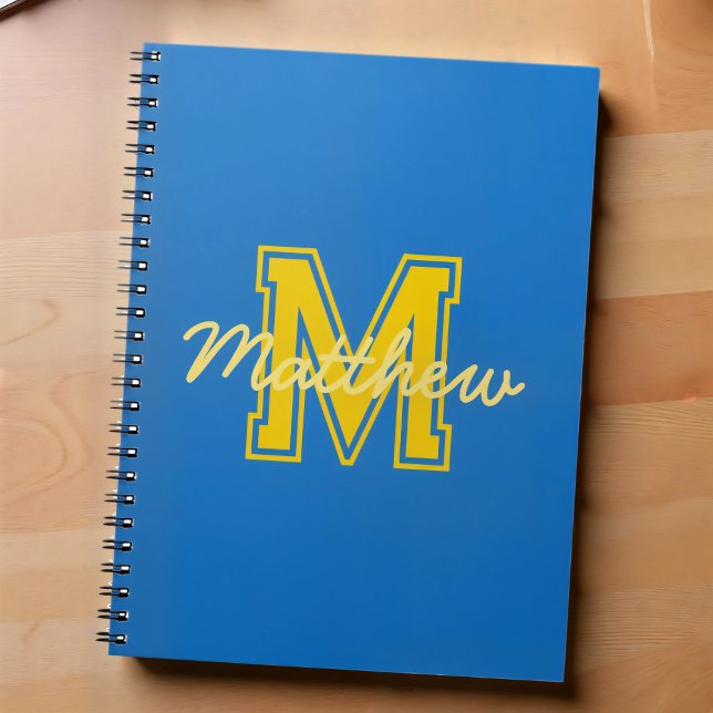 Monogram Modern Boy Preppy Back-To-School Homework Notebook (Creator Uploaded)