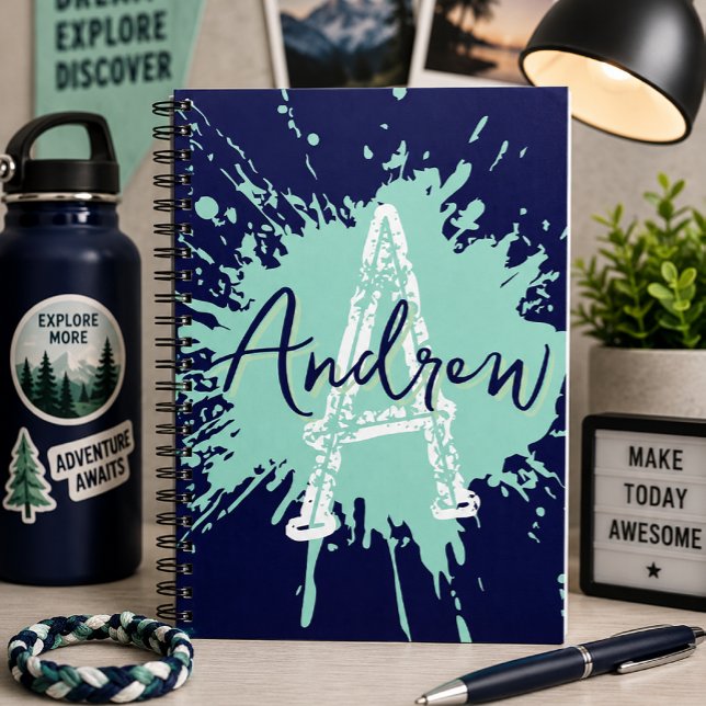 Monogram Modern Boy Preppy Back-To-School Notebook (Creator Uploaded)