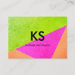 Monogram Modern Bright Colour Blocks Business Card
