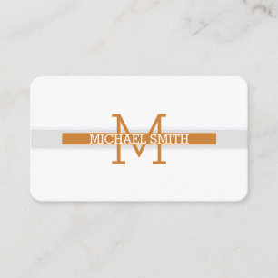 Monogram Modern Bronze Horizontal Line Business Card