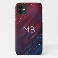 Monogram Modern Burgundy Navy Blue Personalised