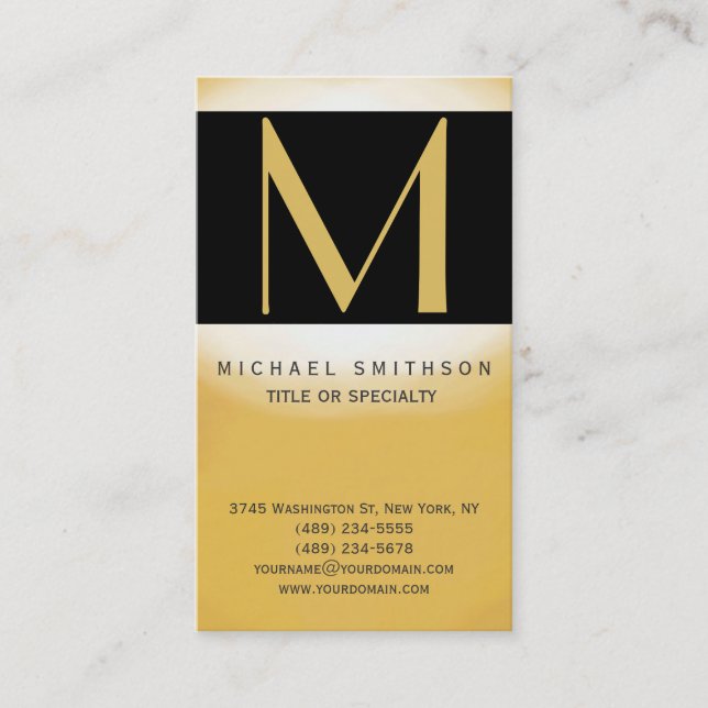 Monogram Modern Business Card (Front)